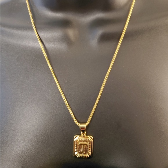 Gold Filled Letter T Pendant 20” Long Necklace - Picture 2 of 5